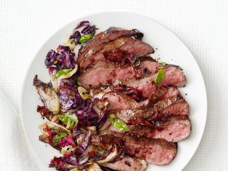 Grilled Radicchio Steaks with Balsamic Reduction