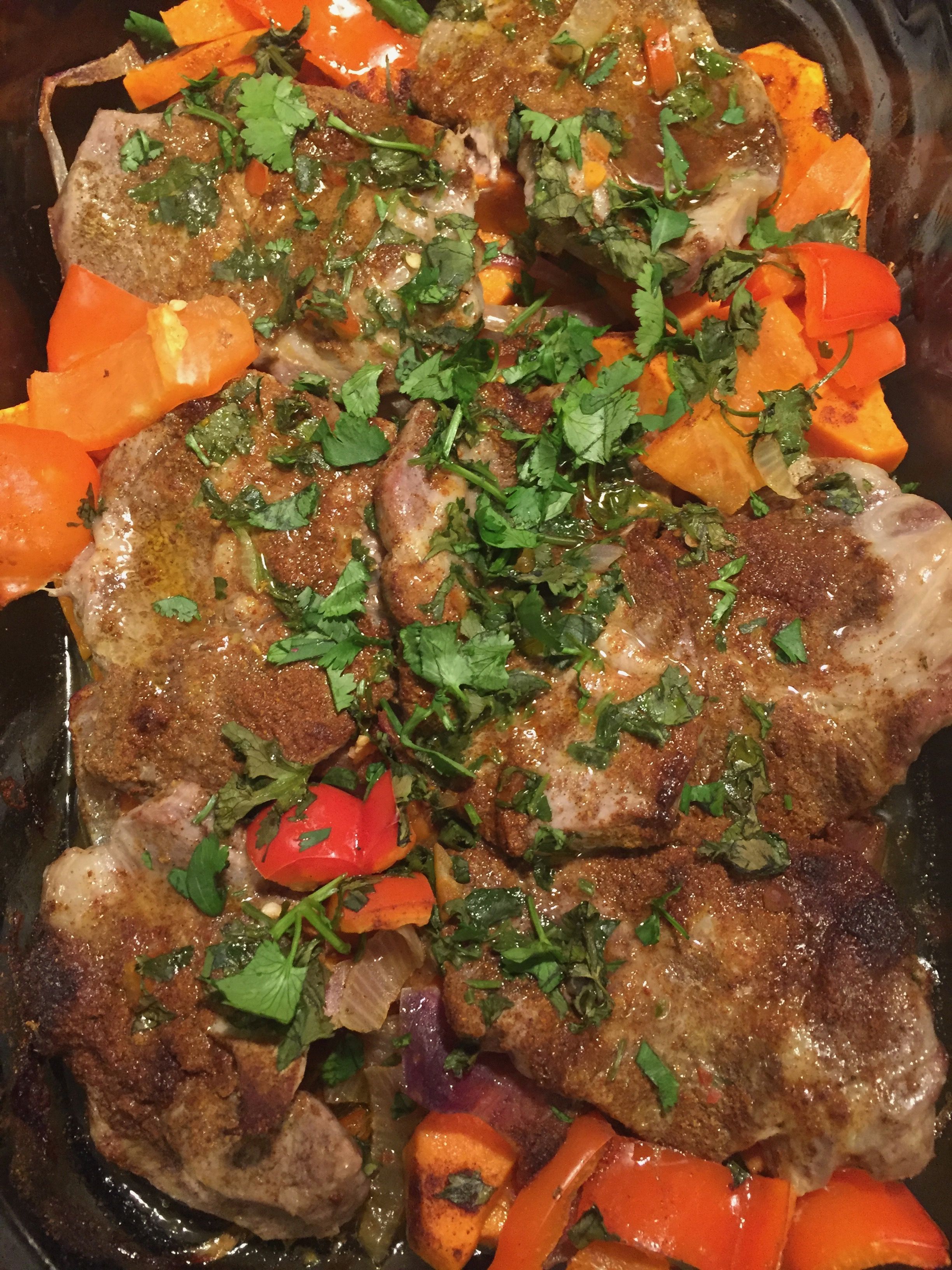 Pan-Roasted Pork with Regional Spice Blend and Roasted Vegetables