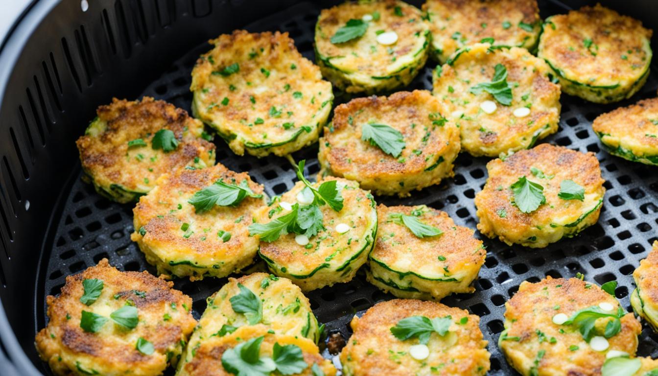 Crispy Air Fryer Zucchini Fritters with Parmesan