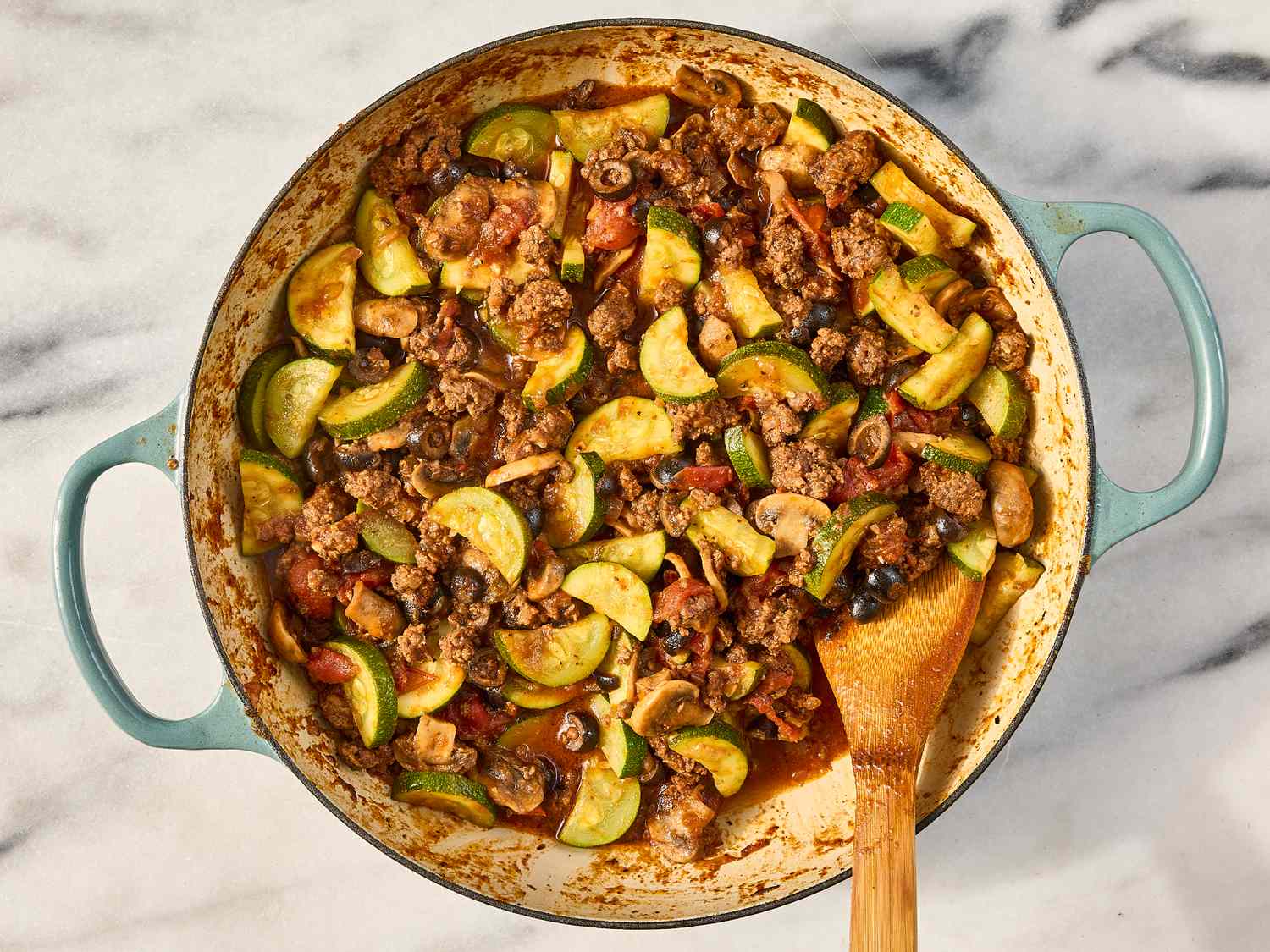 Sautéed Beef and Zucchini with Garlic and Fresh Basil