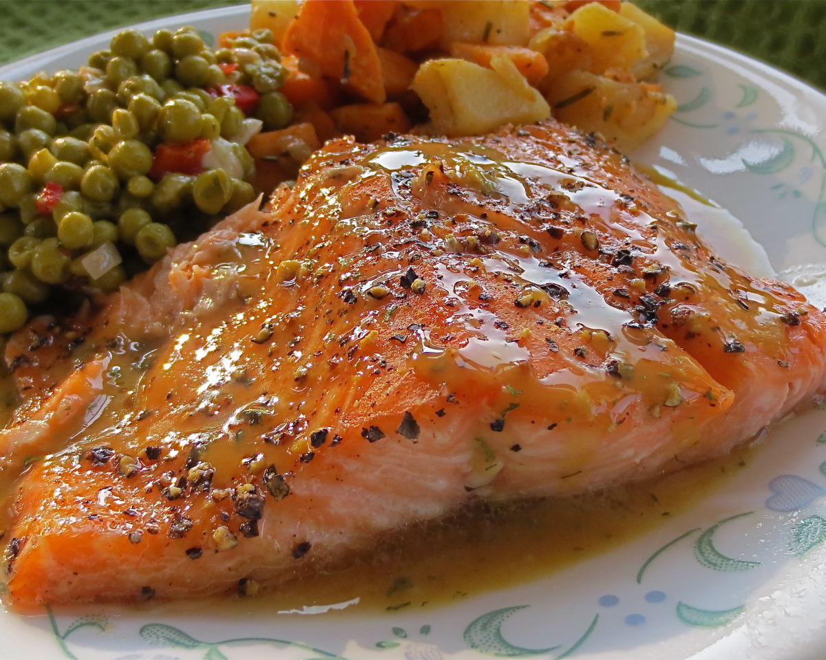 Maple-Glazed Grilled Salmon with Mustard Dill Sauce