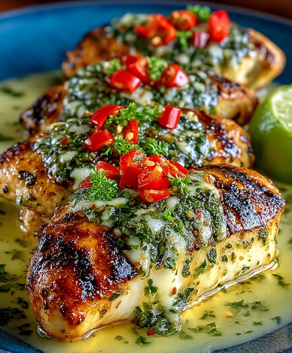 Grilled Citrus-Marinated Chicken with Herb Salsa Verde