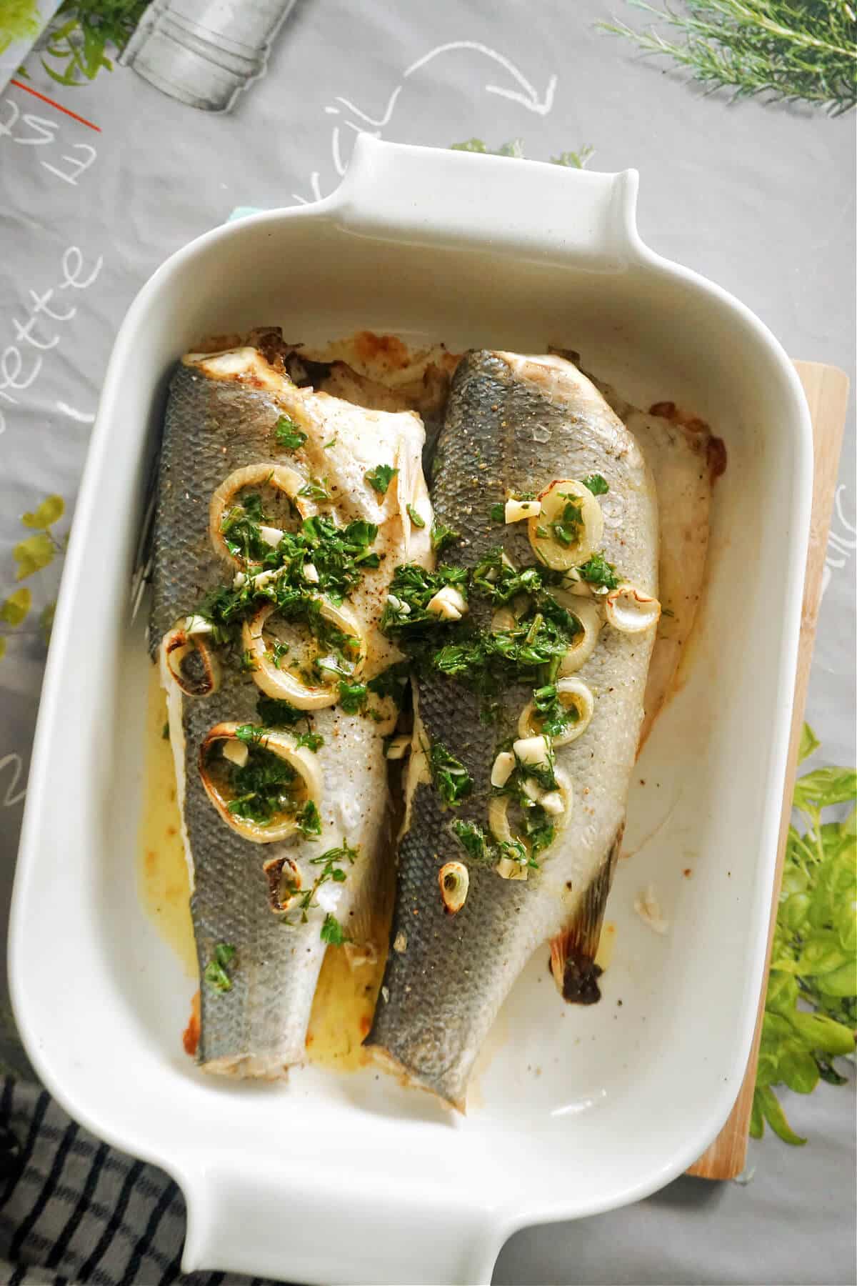 Baked Regional Sea Bass with Lemon-Thyme Butter