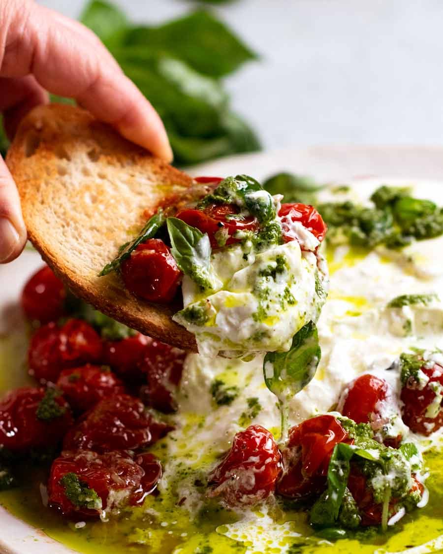 Wood-Fired Tomato and Basil Penne with Burrata