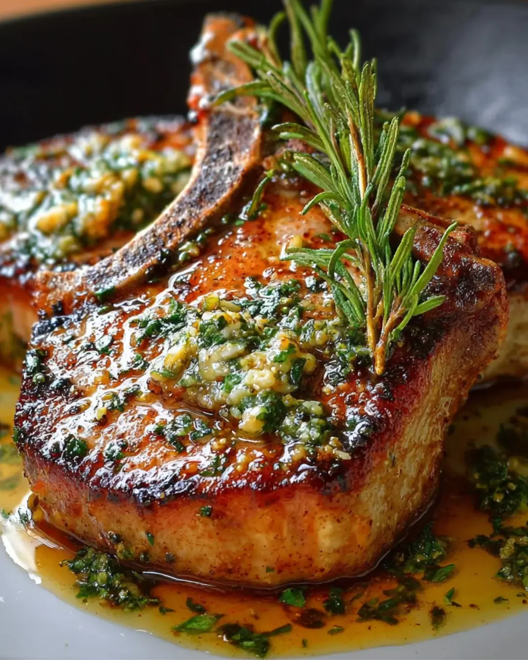 Italian Pan-Seared Pork Chops with Sage and Garlic Butter