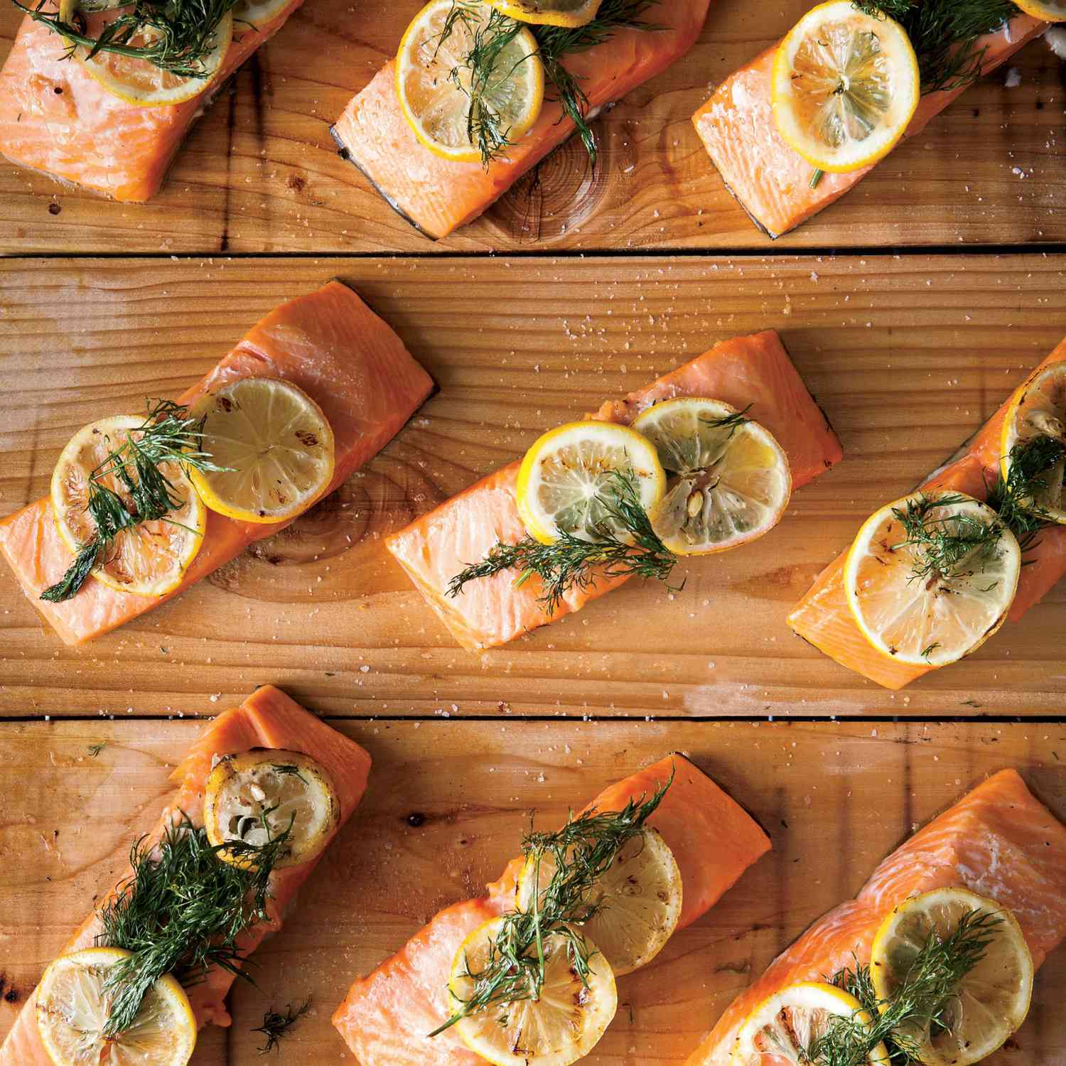 Maple-Glazed Cedar Plank Salmon with Dill and Lemon