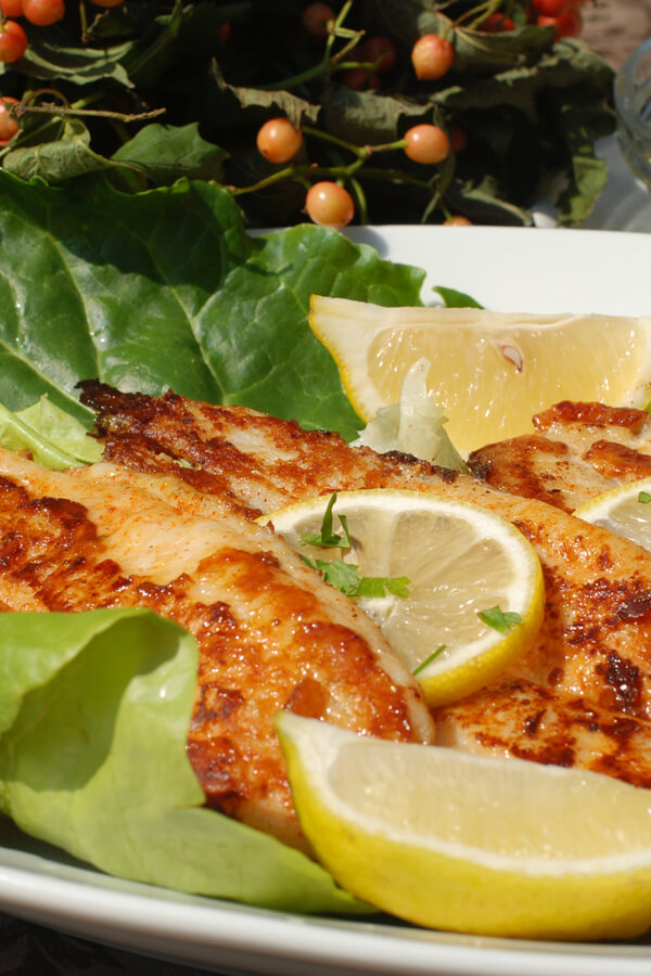 Grilled Cajun-Spiced Catfish with Lemon Garlic Butter