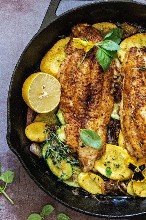 Pan-Seared Catfish with Garlic Herb Butter
