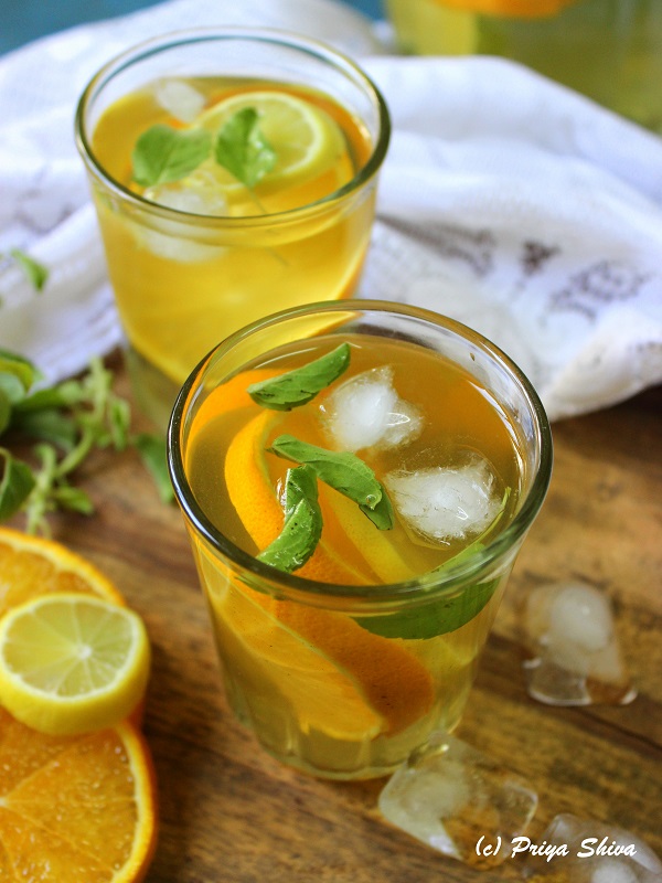 Citrus-Honey Iced Green Tea with Mint