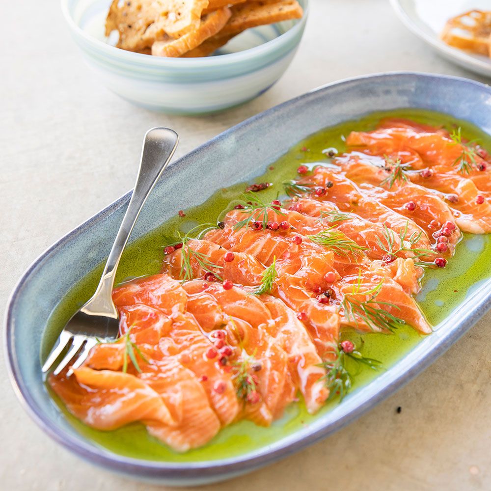 Tasmanian Sea Trout with Macadamia and Finger Lime Salsa