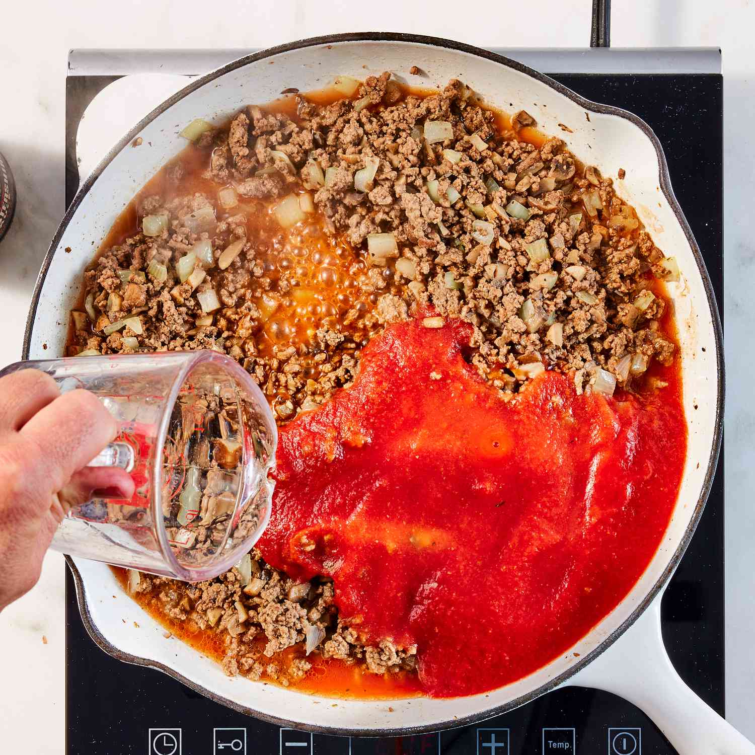 Skillet Greek Spaghetti with Ground Beef and Tomato Sauce