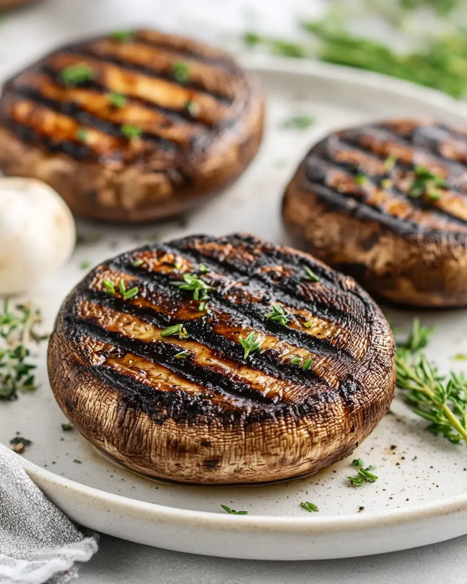 Spiced Grilled Portobello Mushrooms with Garlic Yogurt Sauce