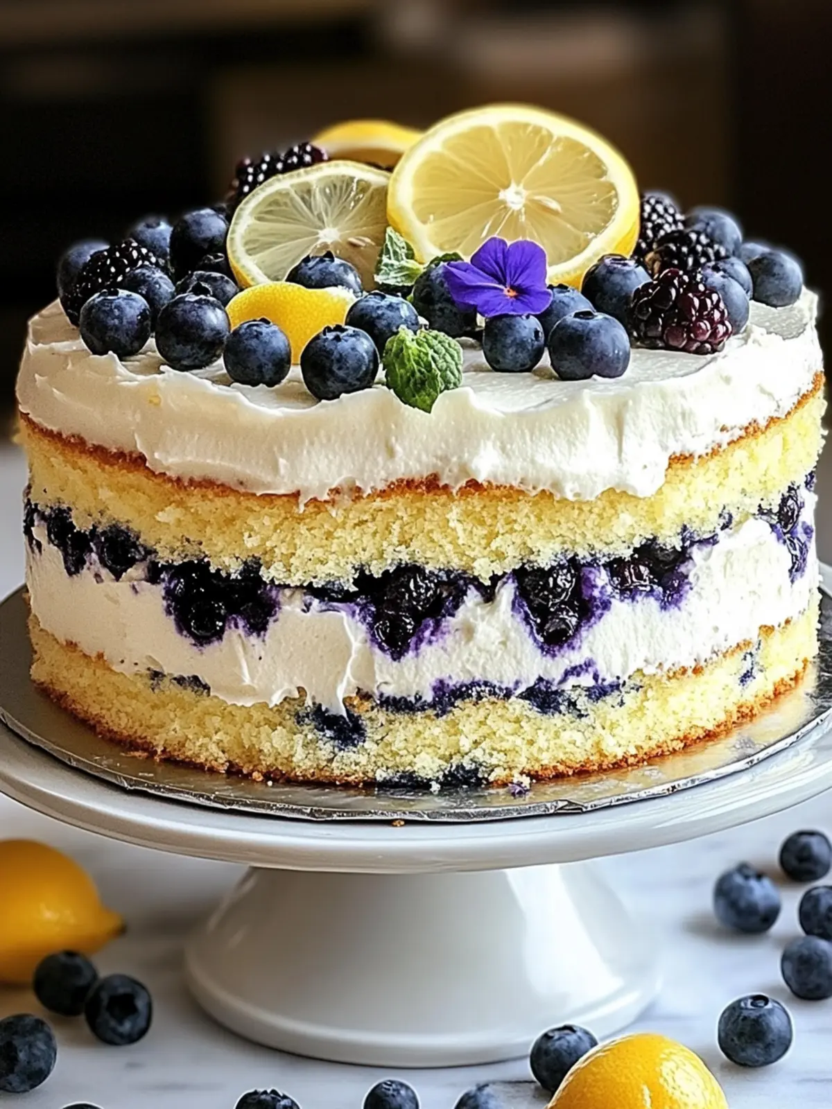 One-Hour Lemon Blueberry Layer Cake