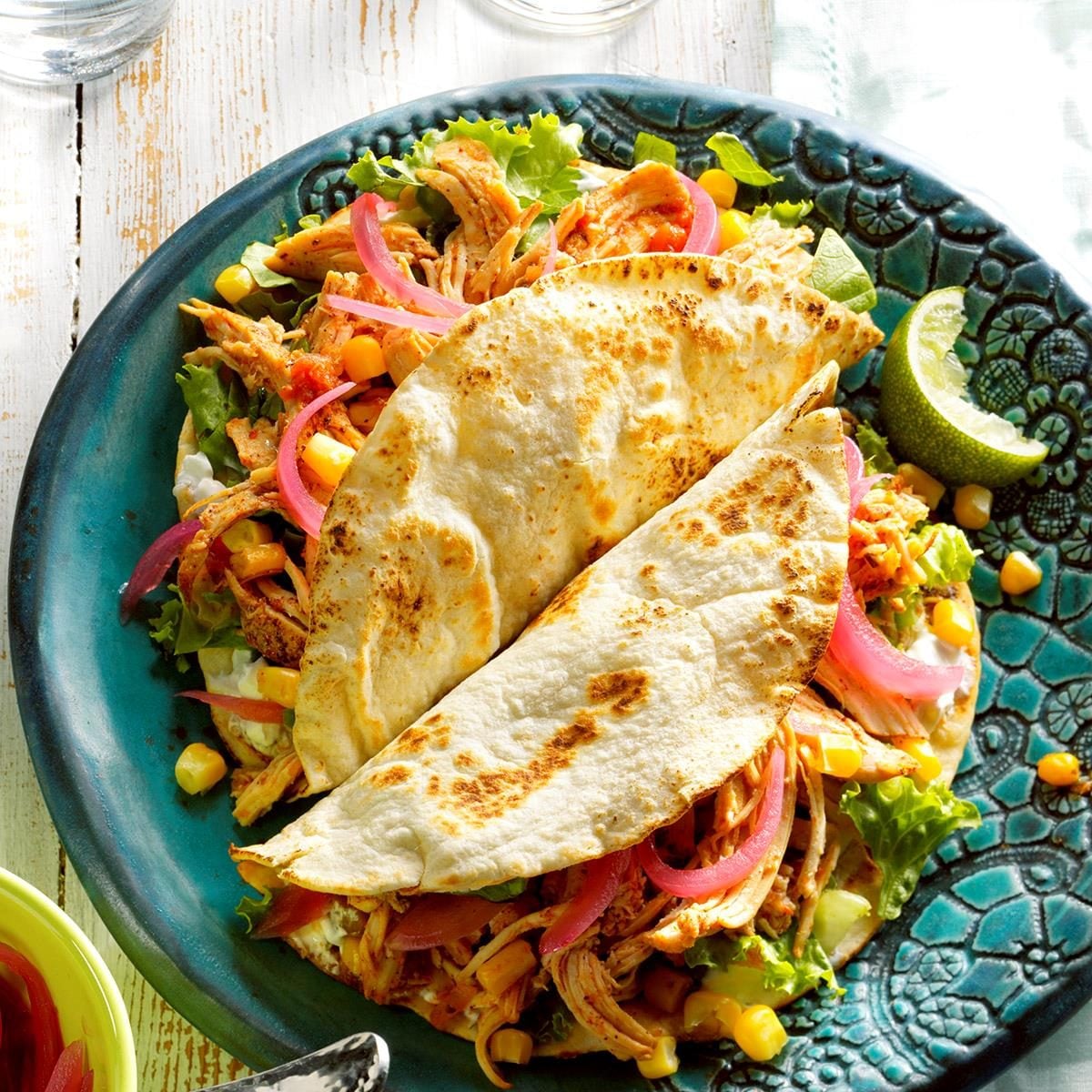 Chili-Lime Grilled Chicken Tacos with Pickled Onions