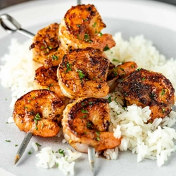 Oven-Baked Blackened Shrimp with Cajun Rice