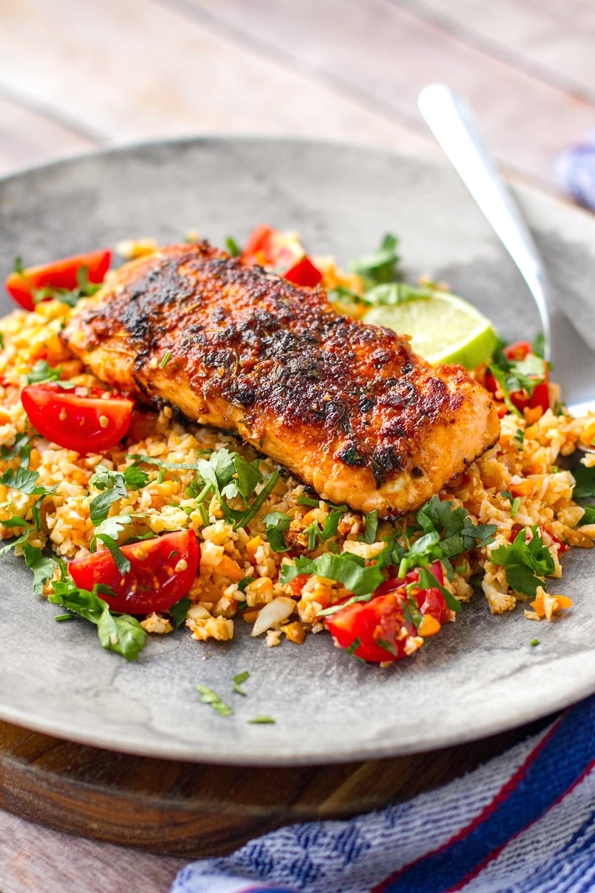 Sautéed Salmon with Lemon-Dill Cauliflower Rice