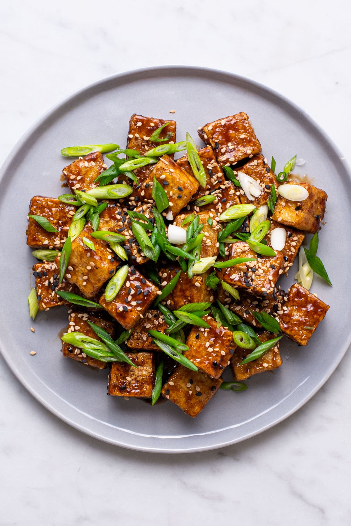 Crispy Pan-Fried Tofu with Sesame-Soy Glaze