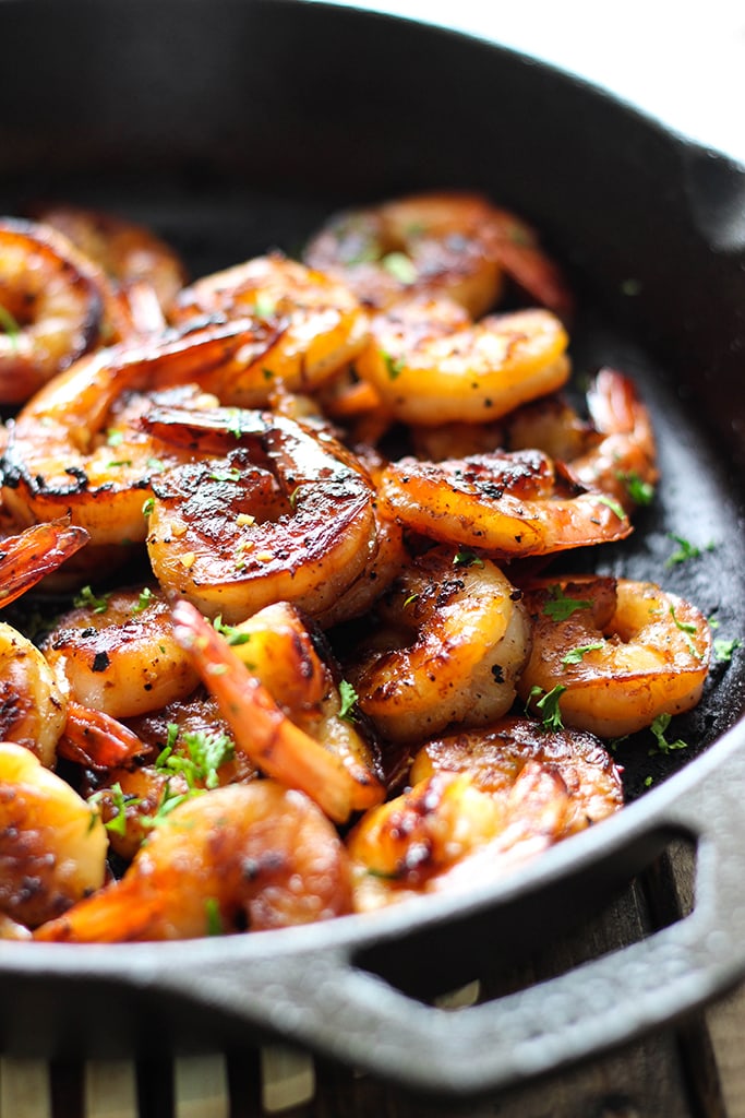 Most Irresistible Honey Garlic Shrimp Skillet