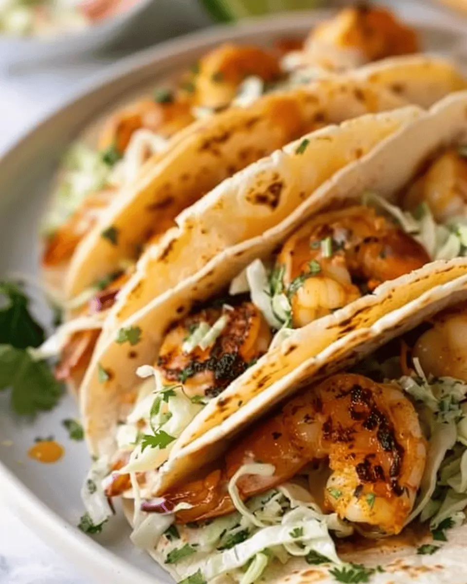 Grilled Tex-Mex Shrimp Tacos with Cilantro Lime Slaw