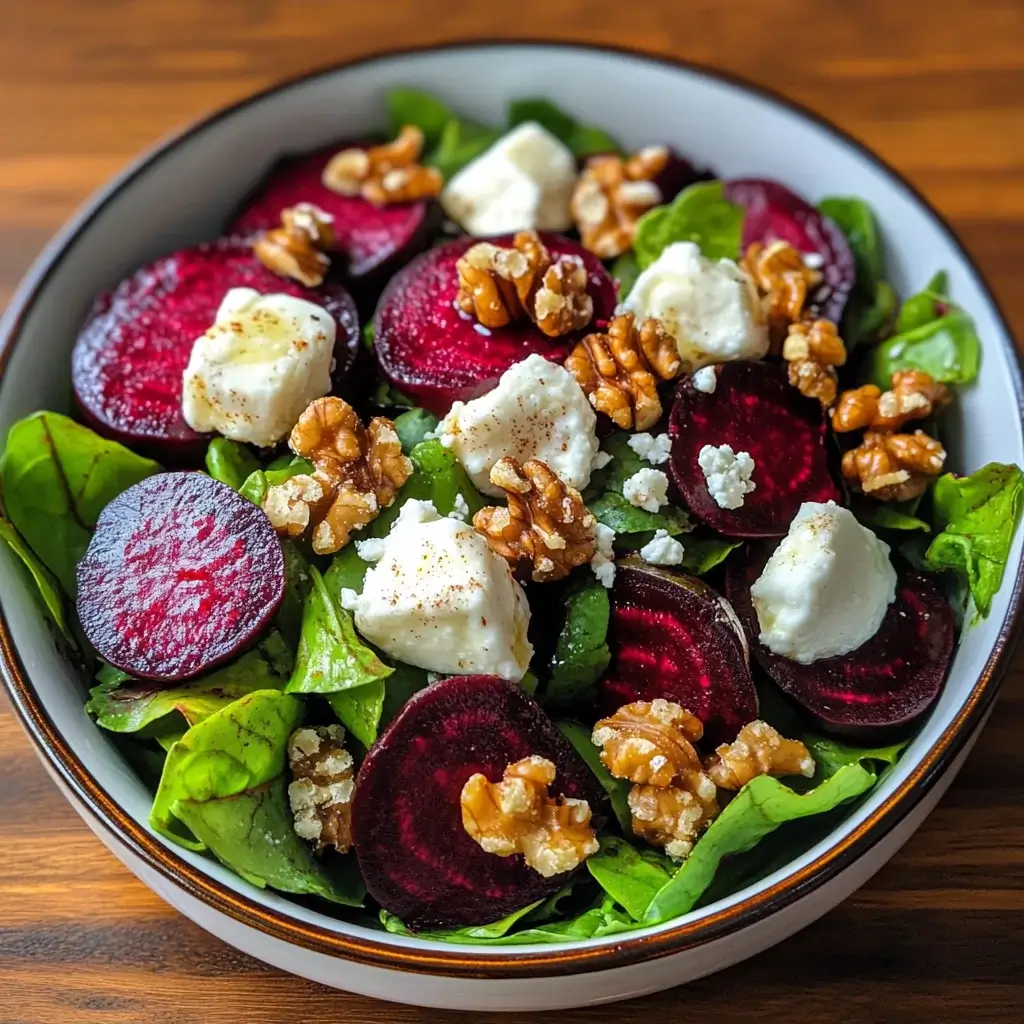 St. Cloud-Inspired Beet and Goat Cheese Salad with Candied Walnuts