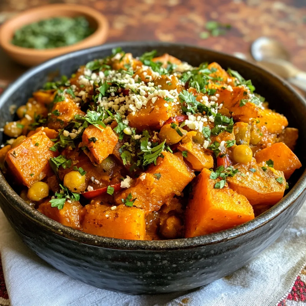Slow-Cooked Moroccan Chickpea and Sweet Potato Tagine