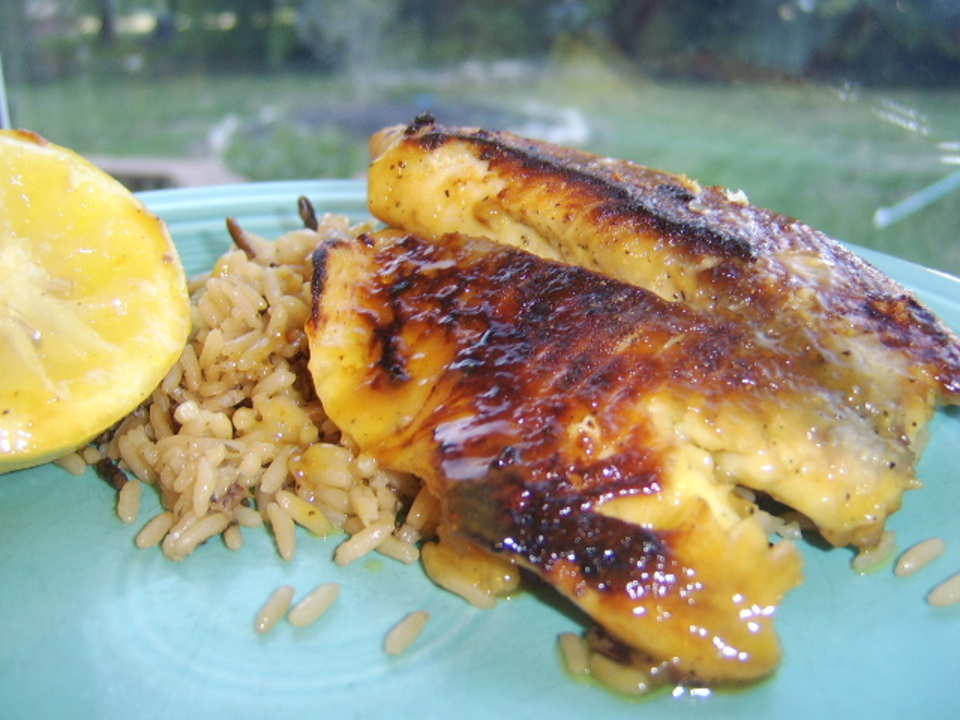 Pan-Seared Lake Michigan Whitefish with Maple-Mustard Glaze
