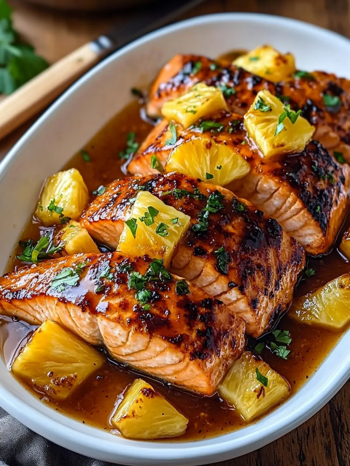 Rum-Spiced Caribbean Pineapple Glazed Salmon