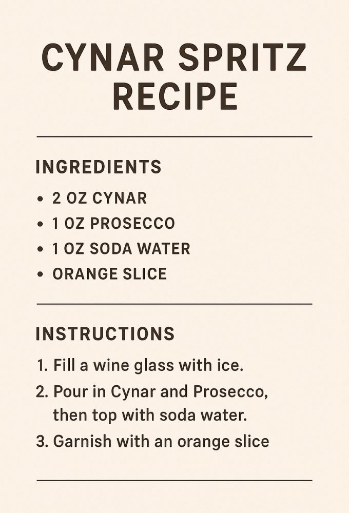 Cynar and Prosecco Herbal Spritz