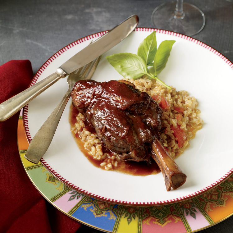 Slow-Braised Indian-Spiced Lamb Shanks with Tomato and Yogurt