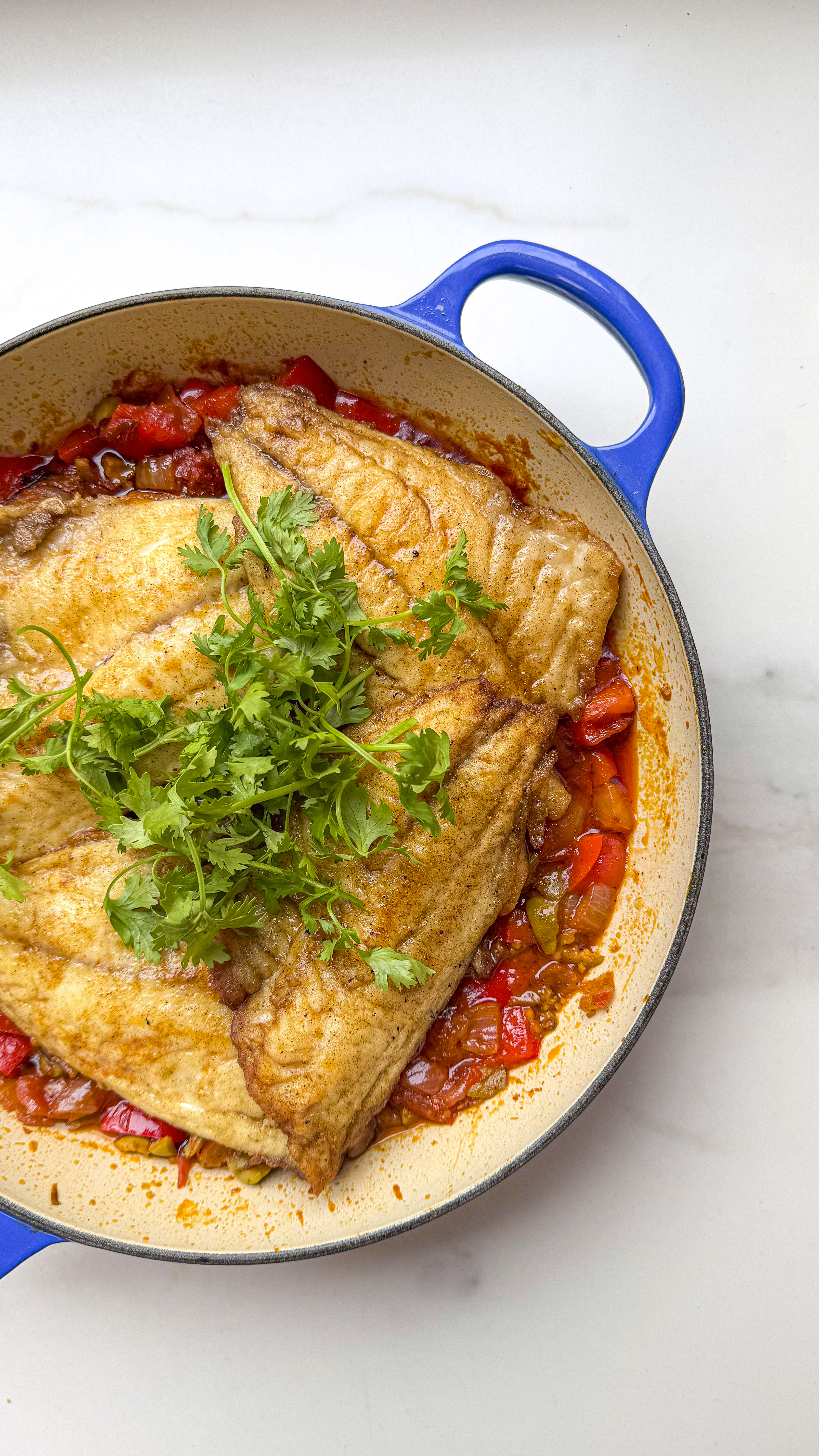 Pan-Seared Greek Sea Bream with Olive and Tomato Relish
