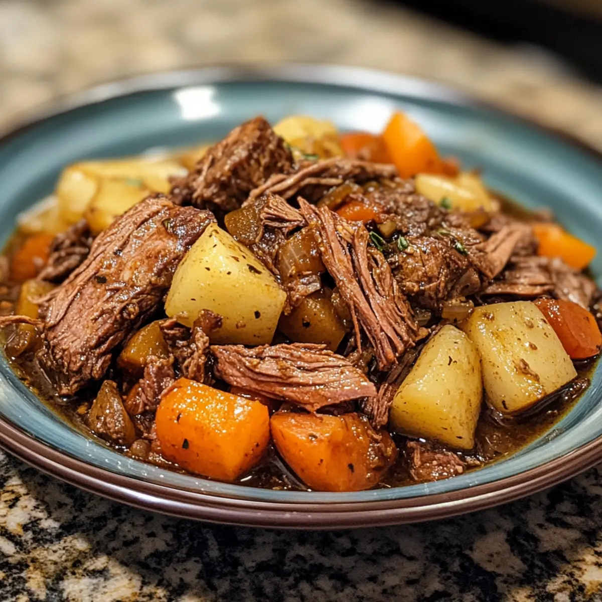 Slow-Cooked Beef Chuck with Red Wine and Root Vegetables