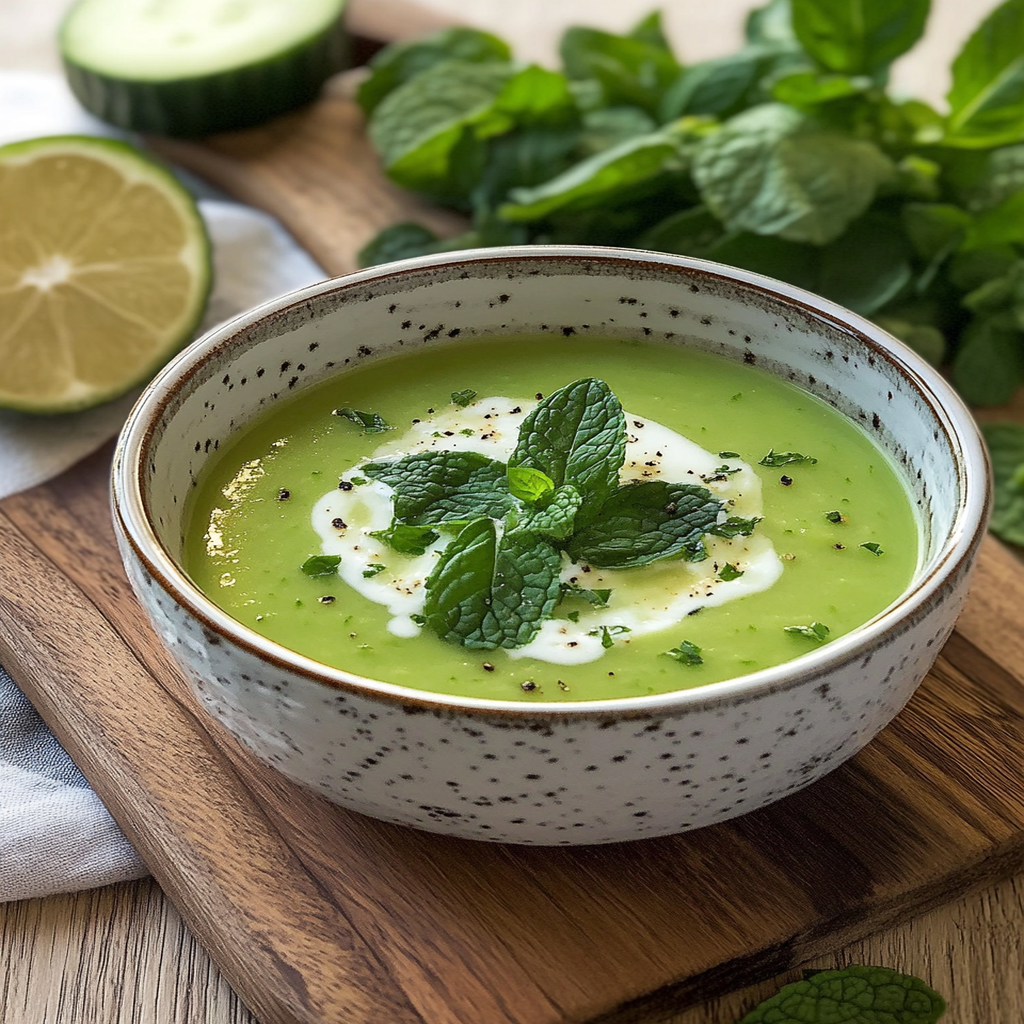 Northern Wind Chilled Cucumber and Mint Soup