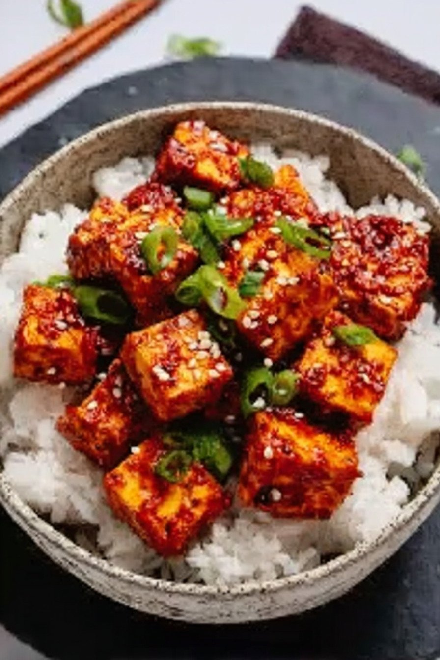 Steamed Korean Gochujang Tofu with Hidden Vegetables