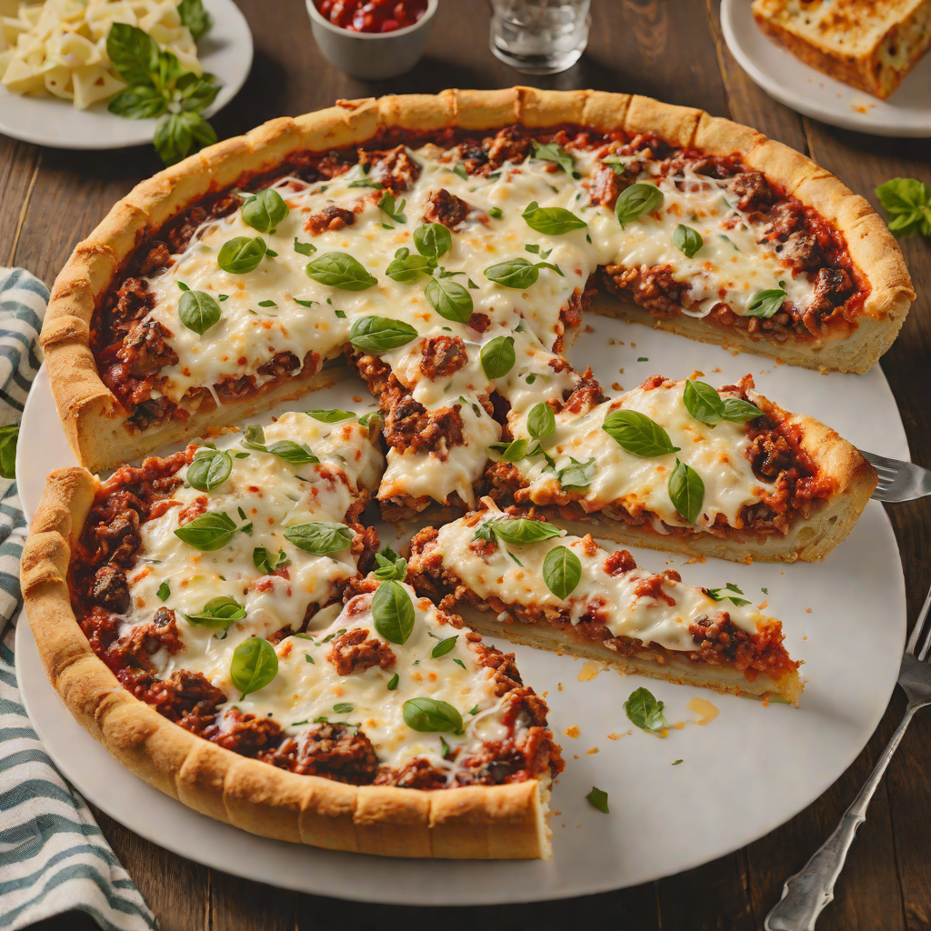 Chicago-Style Deep Dish Pizza with Italian Sausage and Mozzarella