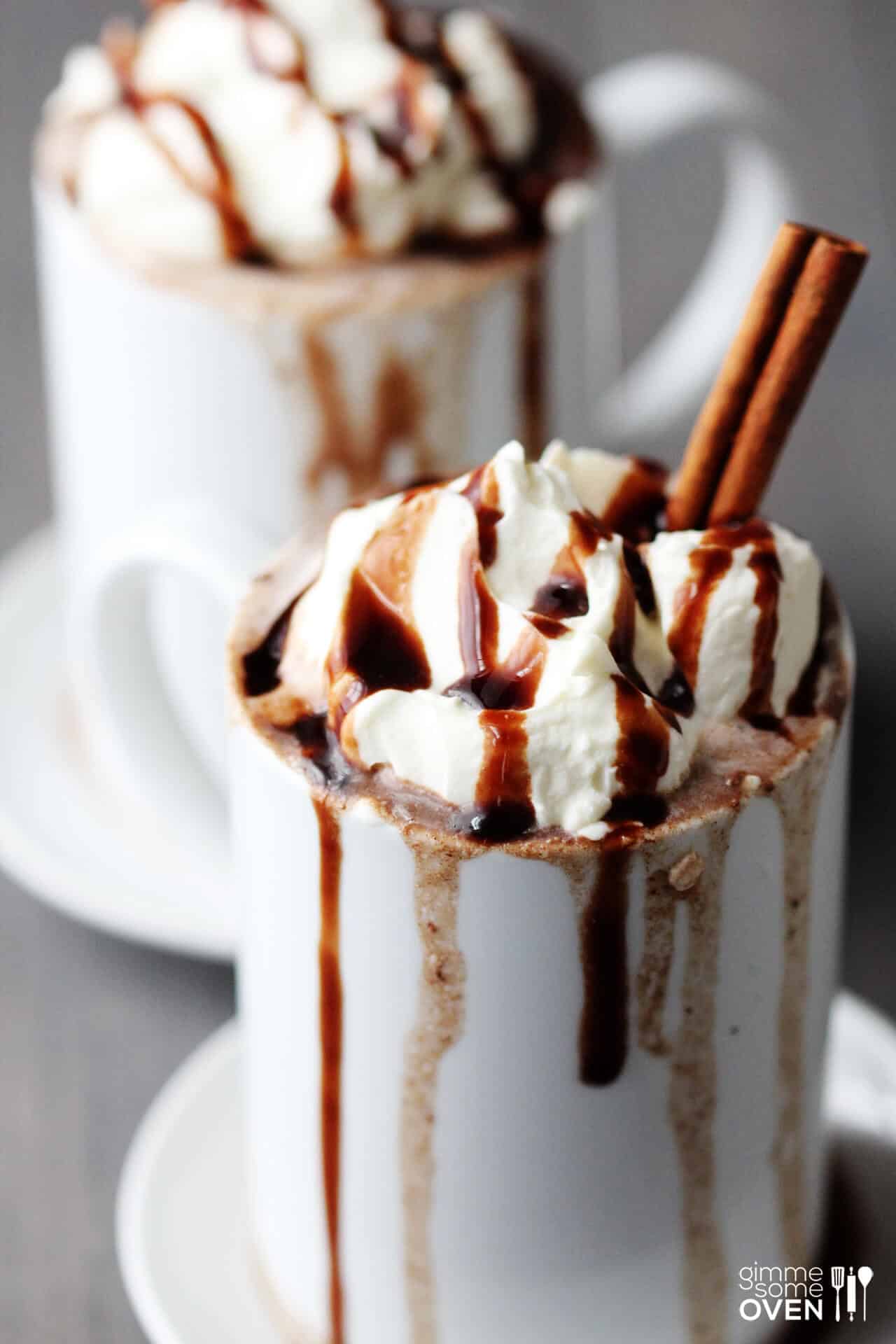 Cinnamon-Spiced Mexican Hot Chocolate with Whipped Cream