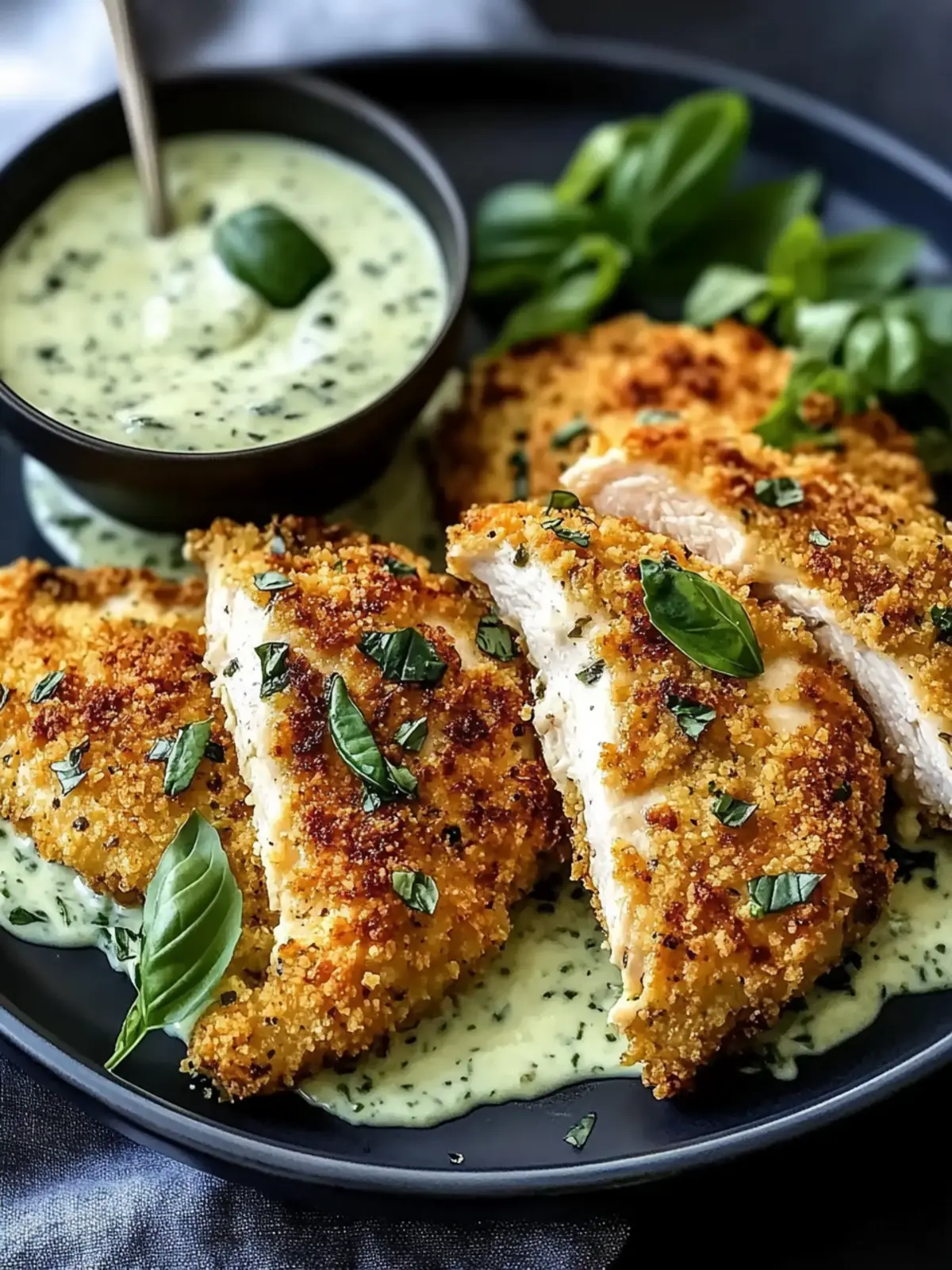 Macadamia-Crusted Chicken with Finger Lime Aioli