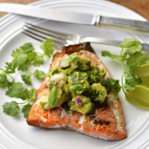 Crispy Herb-Crusted Salmon with Avocado-Lime Sauce