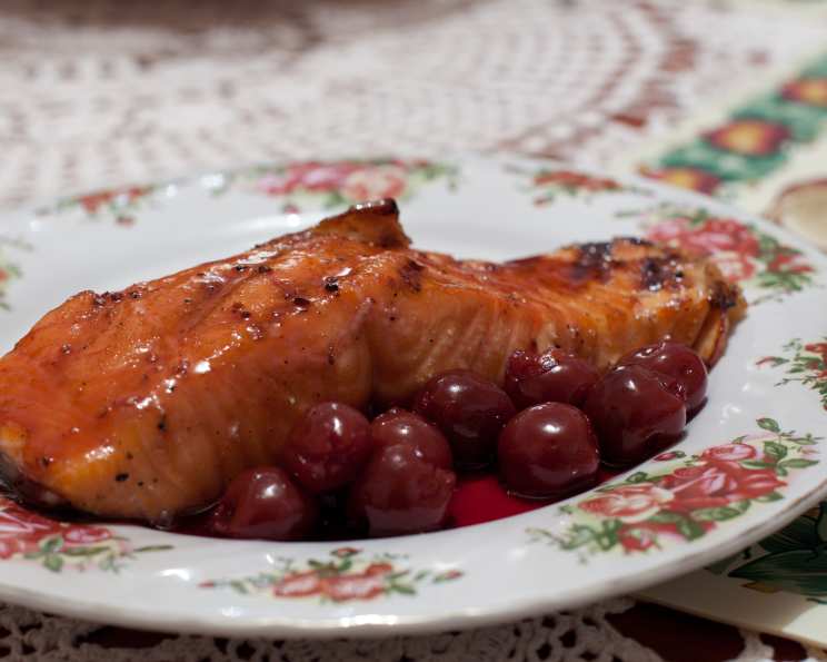 Michigan Cherry and Maple Glazed Salmon