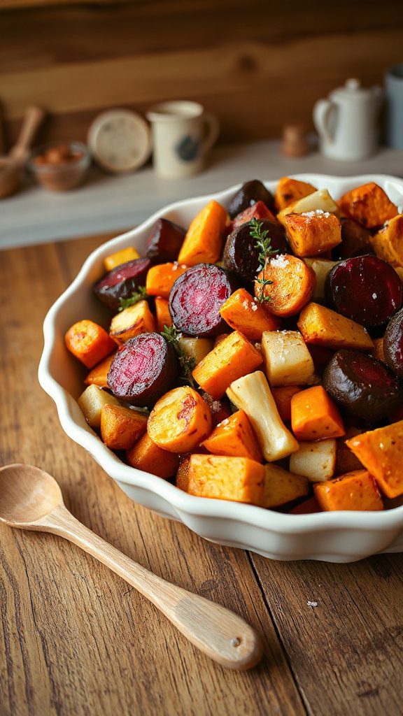 Maple-Glazed Roasted Root Vegetable Medley