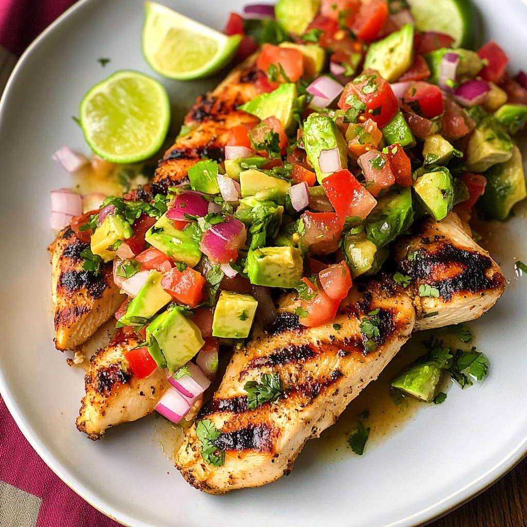 Honey-Lime Grilled Chicken with Cilantro and Avocado Salsa