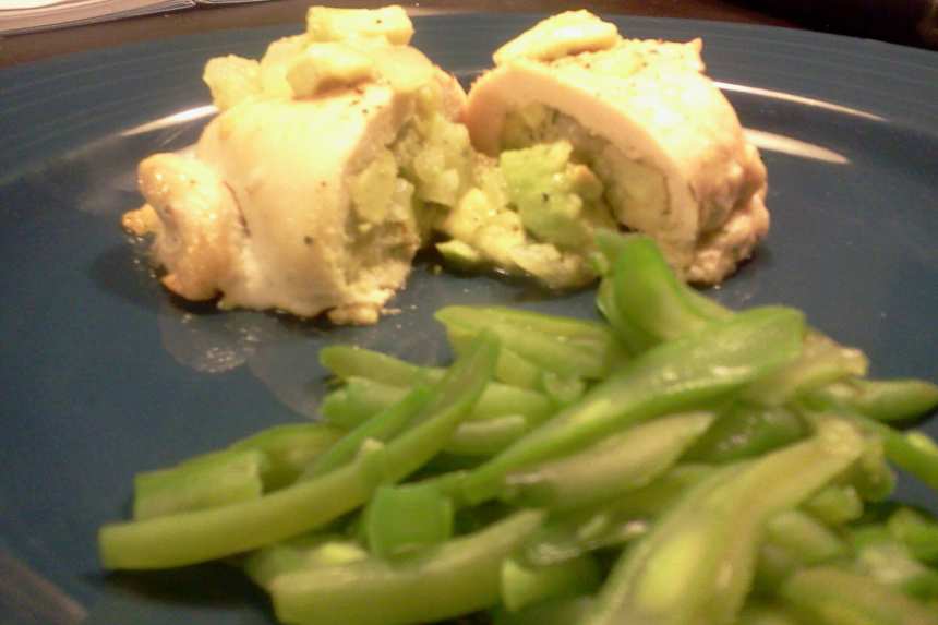 Avocado-Stuffed Chicken Breast with Garlic Butter Sauce