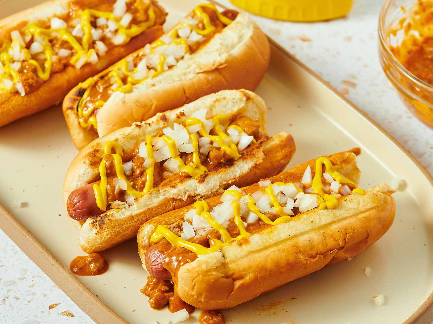 Grilled Detroit-Style Coney Dog with Spiced Mustard Sauce