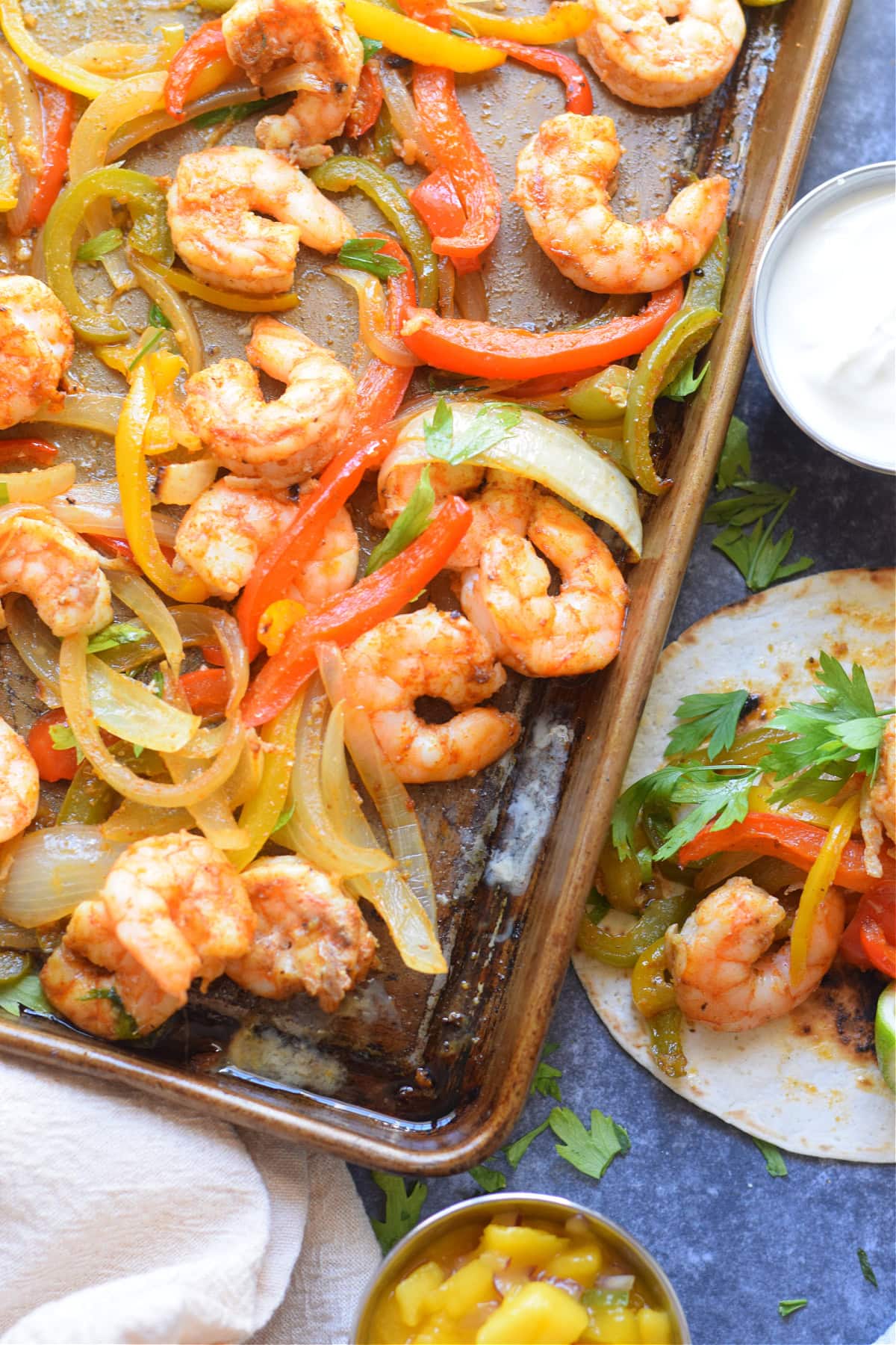 Sheet Pan Cajun-Spiced Shrimp with Roasted Bell Peppers and Onions