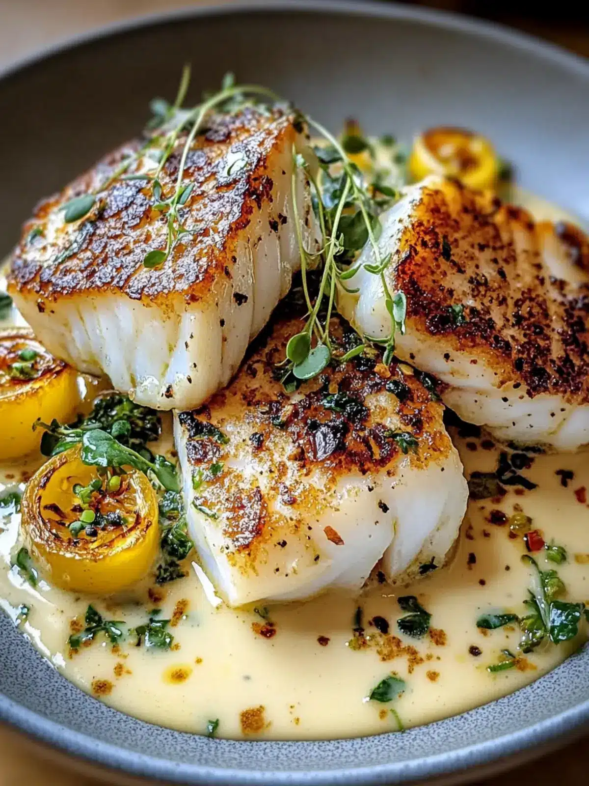 Pan-Seared Cod with Rhode Island Style Clam Chowder Sauce