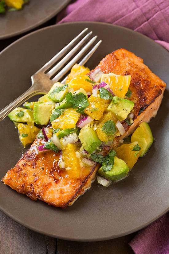 Honey-Glazed Grilled Salmon with Citrus Avocado Salsa