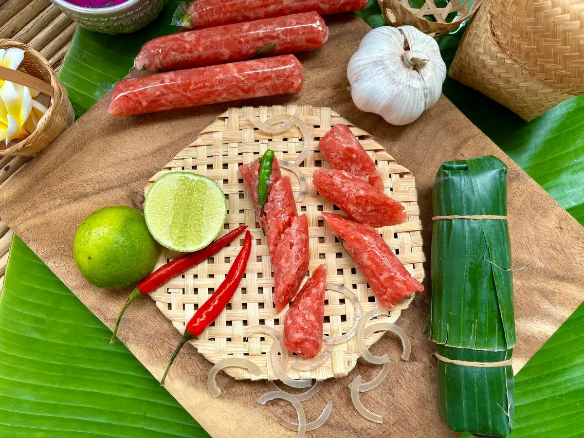 Fermented Sausage and Pickled Vegetable Lao-Style Salad