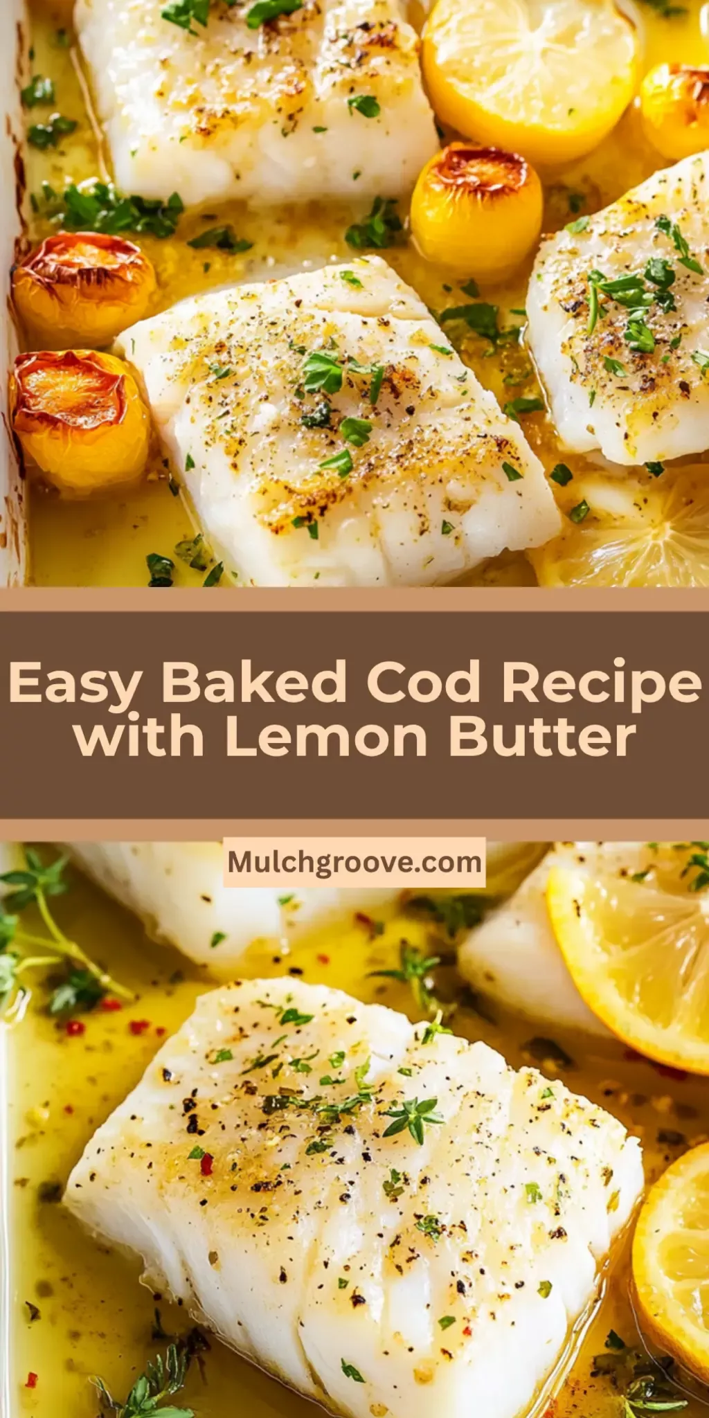 Baked Cod with Lemon-Garlic Butter and Fresh Parsley