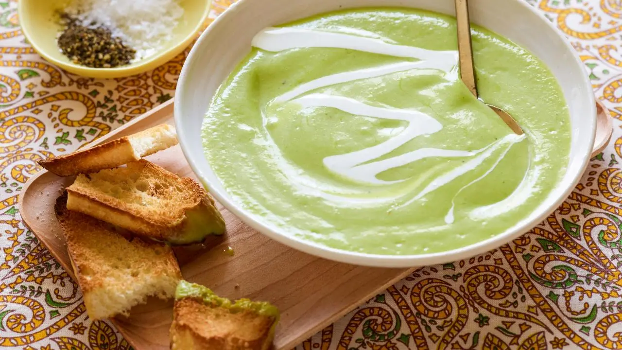 Chilled Avocado and Thai Basil Soup with Coconut Milk