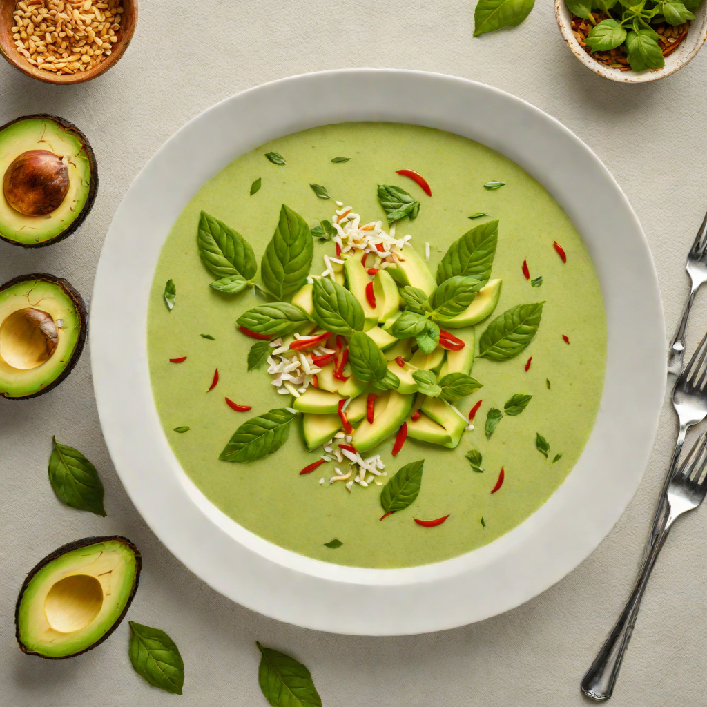 Chilled Avocado and Thai Basil Soup with Coconut Milk