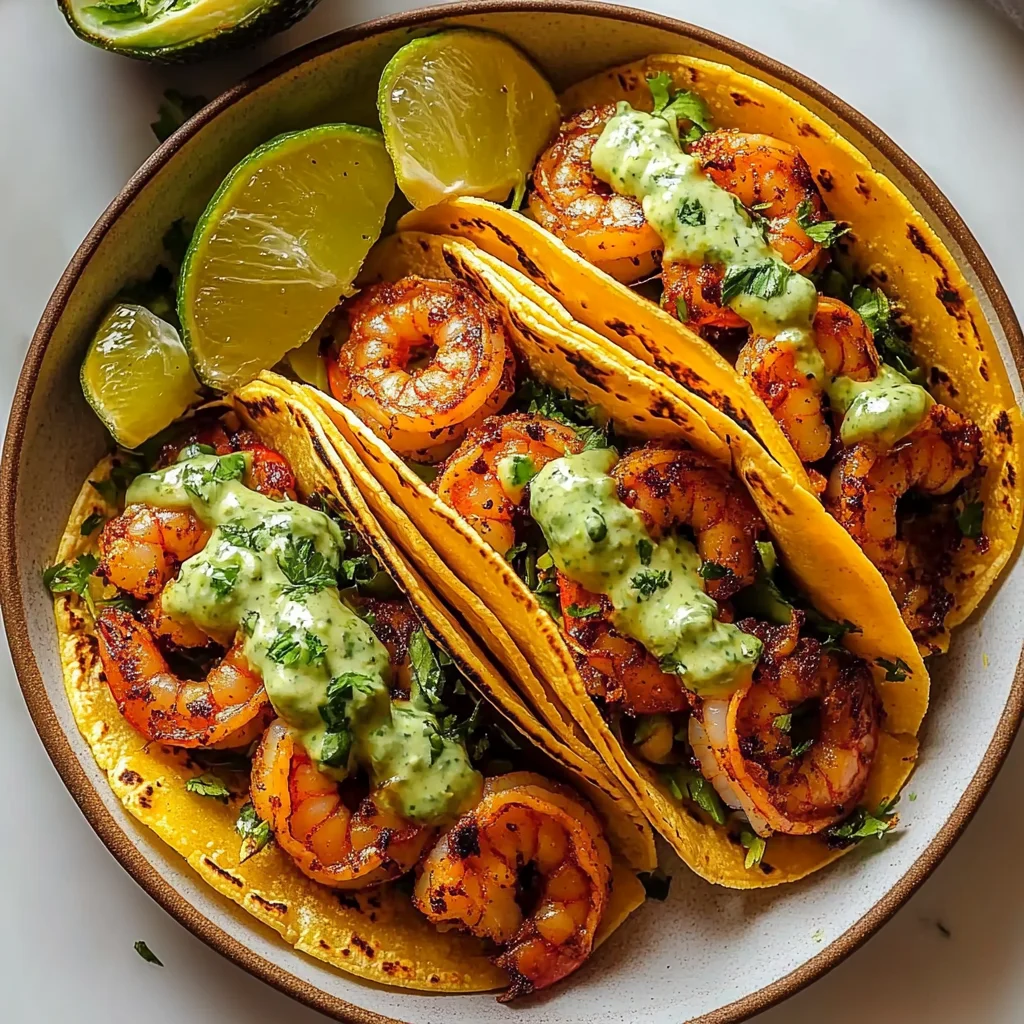Grilled Citrus-Lime Shrimp Tacos with Avocado Crema